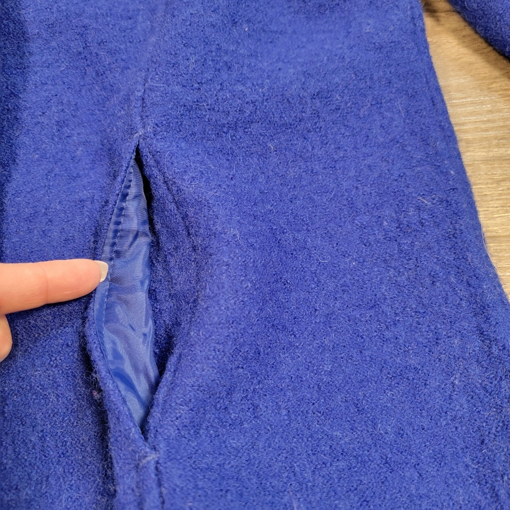 Appleseeds Ps Wool Button Front Jacket Royal Blue… - image 8